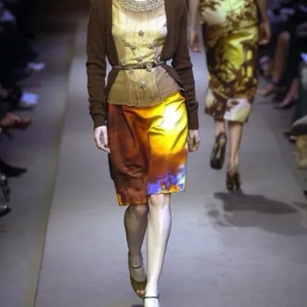 Prada Vintage Sunset 2004 Collection Skirt M